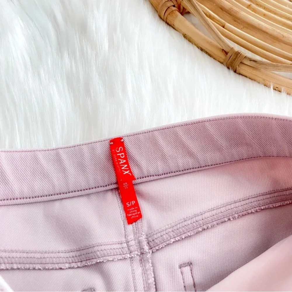 Spanx Cut & Sew Cropped Indigo Knit Leggings Pink Dusty Mauve Shaping Pants S